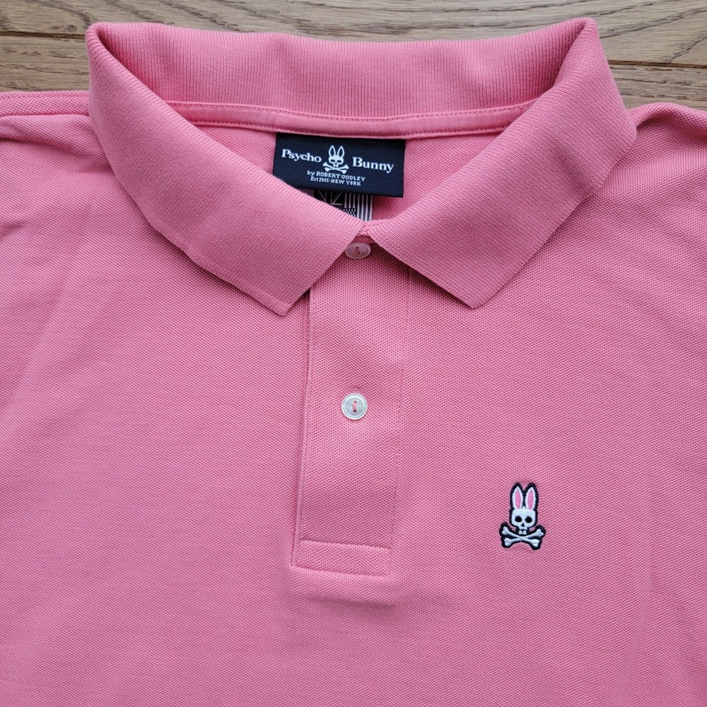Psycho Bunny Pink Short Sleeve Polo Shirt Men Size 8 / US Size XL - Picture 2 of 6